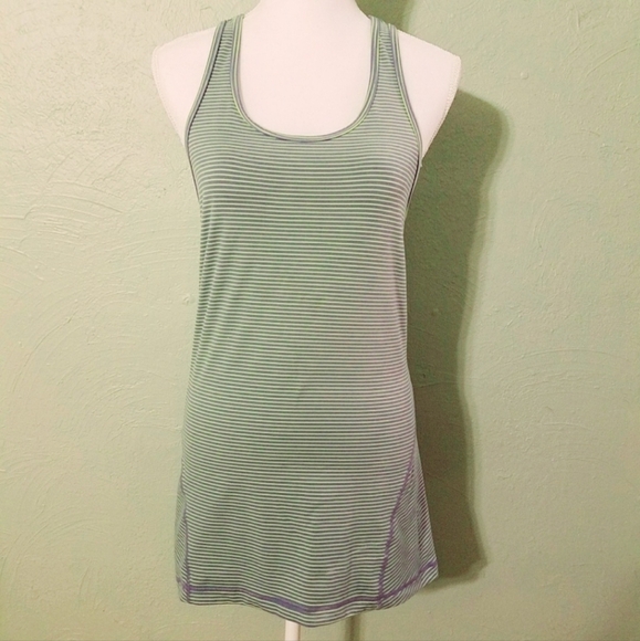 Zella Green Blue Striped Racerback Tank Top Women's Small S Athletic Athleisure - Picture 1 of 9